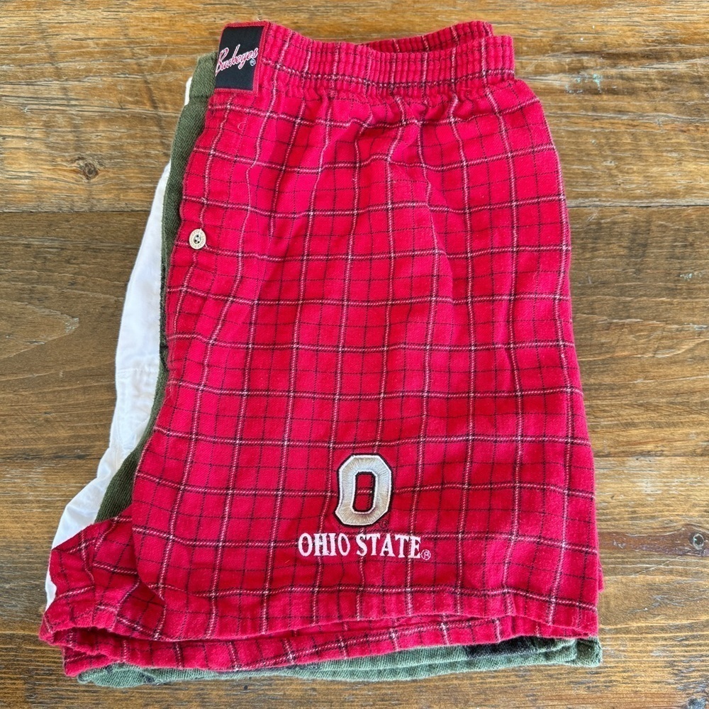 Ohio State Buckeyes Red Check Boxer Shorts - Picture 2 of 8